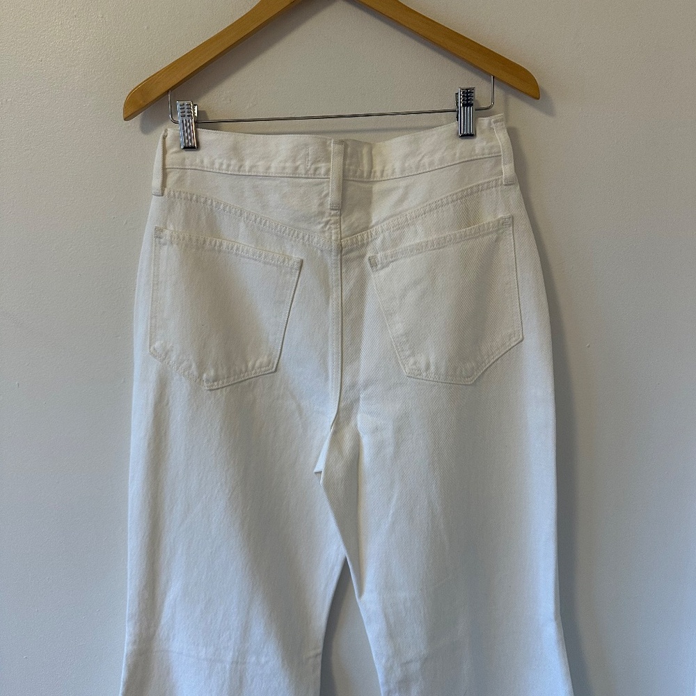NWT Madewell White Baggy Flare Front Slit Jeans | Size 28 - Picture 10 of 16